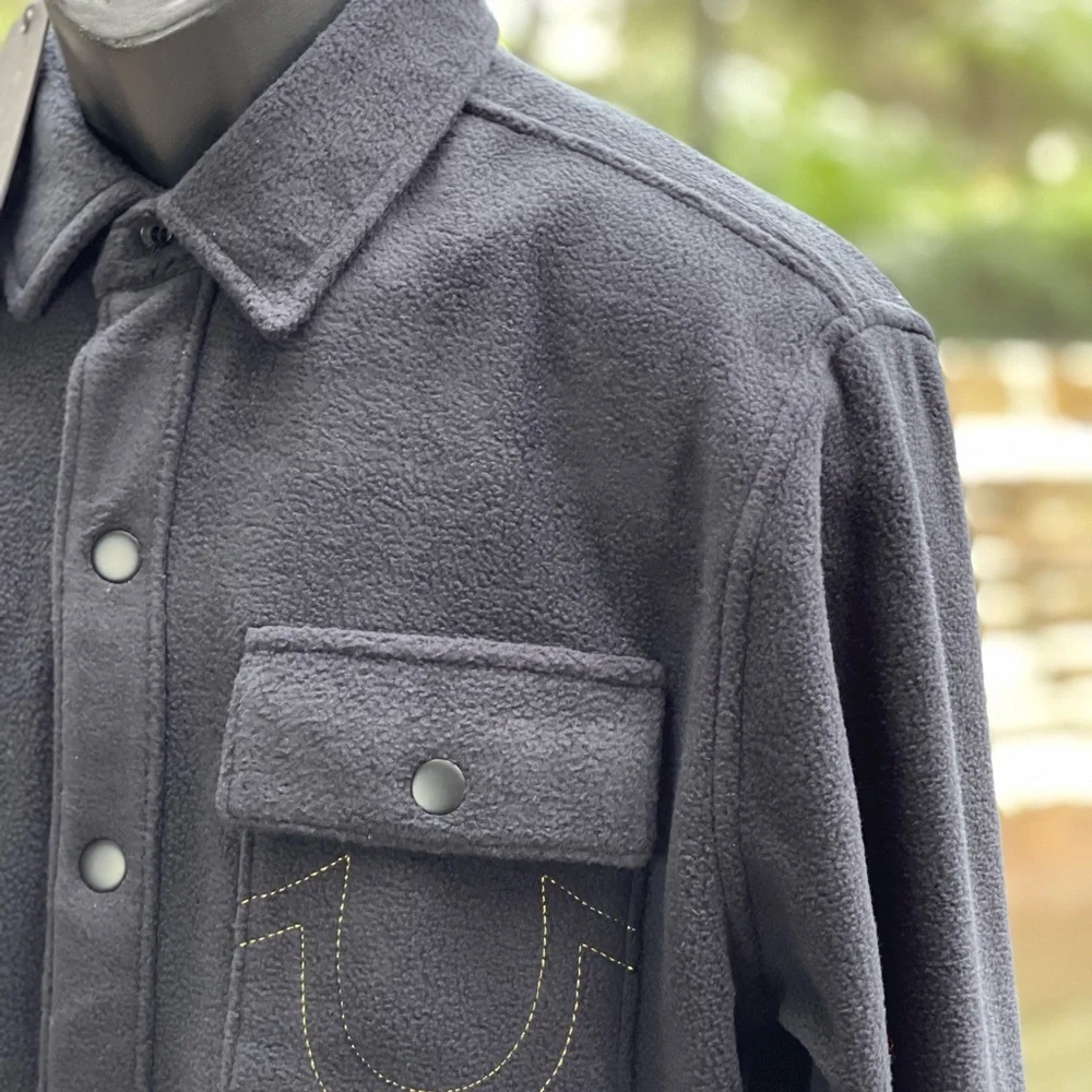 TRUE RELIGION BRAND JEANS‎ POLAR FLEECE BLACK SHACKET